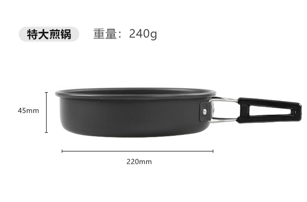 Camping Alloy Cooking Pan 18cm 20cm 22cm Non-Stick Fry Pan