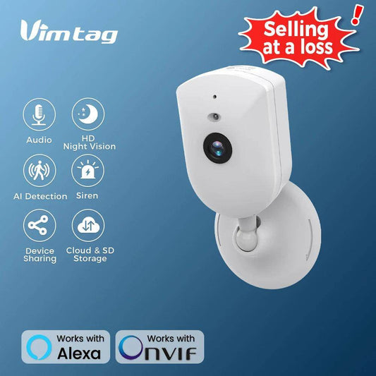 Indoor Camera VIMTAG 6MP WiFi 2-Way Audio, AI Human, IR Night - P12 Hub Europe