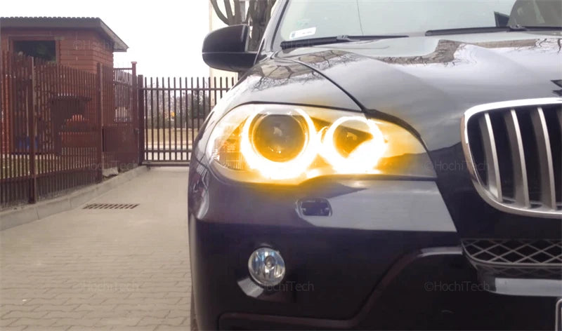 For BMW X5 X5M E70 X6 X6M E71 E72 2007-2011 40W White H8 LED LED Angel Eyes Light  Ring Headlight Canbus