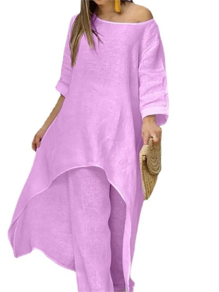 Cotton Linen Irregular Pants Set - P12 Hub Europe