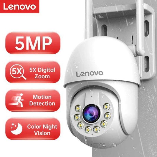 Outdoor Camera Lenovo 5MP WiFi 5x Zoom, AI Track, Color Night - P12 Hub Europe