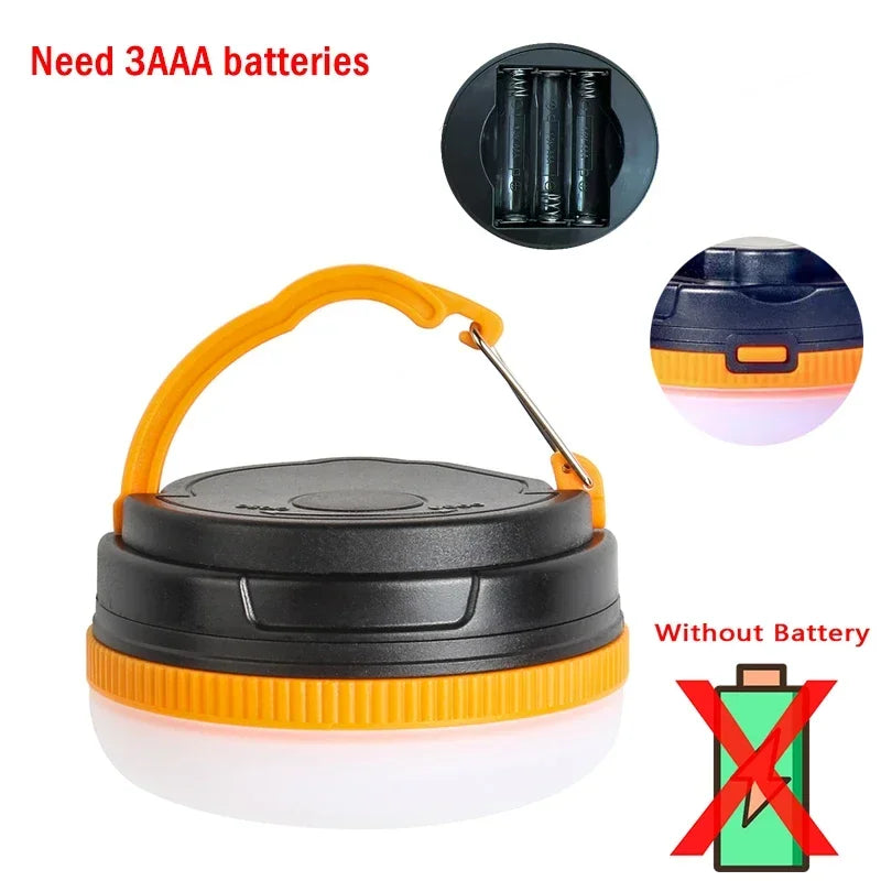 10W COB+LED Camping Lantern 3 Lighting Modes Rechargeable Flashlight Portable Tents Lamp Outdoor Hiking Fishing Hanging Light