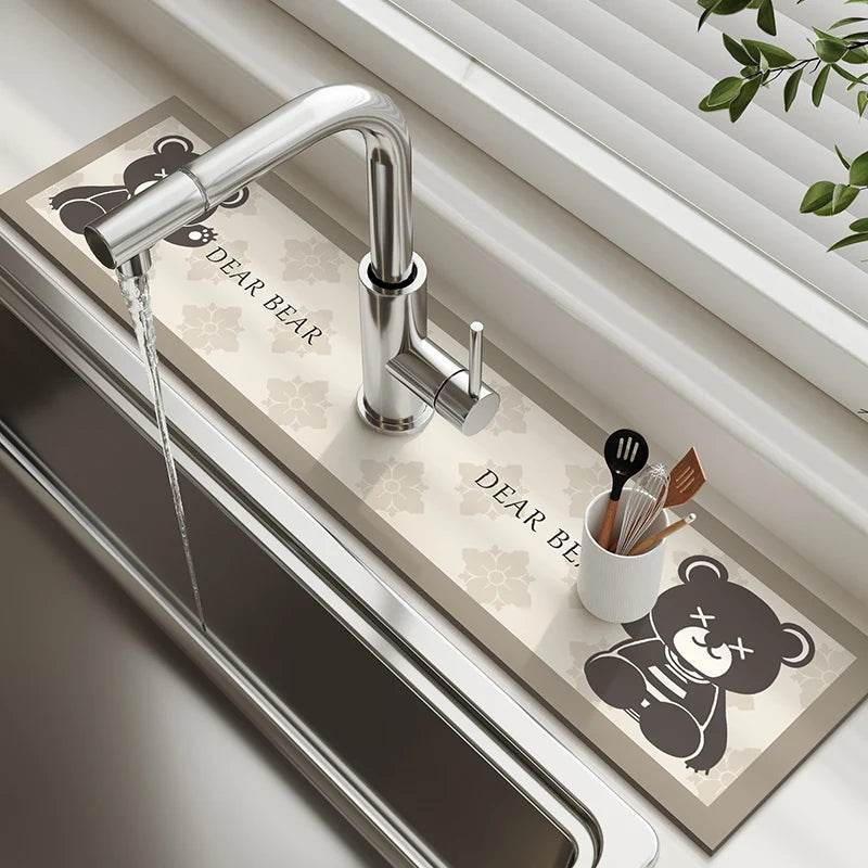 Diatomite Sink Faucet Drain Pad Absorbent Drying Mat For Kitchen Countertop Kitchen Sink Splash Mat Non-slip Table Mat - P12 Hub Europe