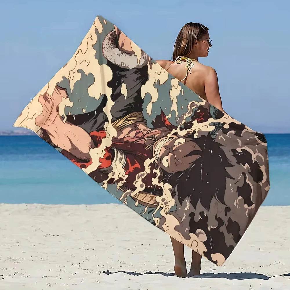 Anime One PIECES Luffys Gear 5 Beach Towel Microfiber Sand Free Quick Dry Pool Towels Gift for Women Travel Gym Shower Camping - P12 Hub Europe