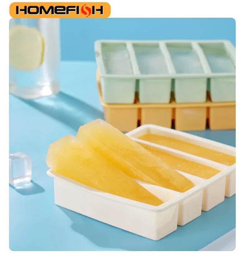 Strip-shap Ice Cube Trays Giant Silicone Ice Cubes Square Tray Mold Non-toxic Durable Wine Ice Cube Easy-Release Ice Cube Molds - P12 Hub Europe