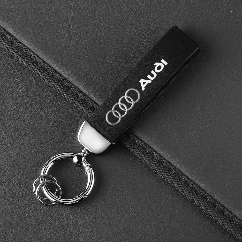 3D Metal/Leather Car Logo Key Chain Keyring Auto Interiors Accessories For Audi Sline A1 A2 A3 A4 A4L A5 A6 A7 A8 A8L TT Q1 Q2