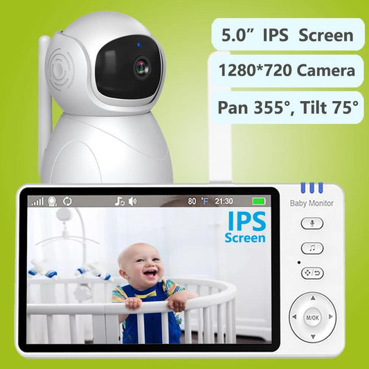 Baby Monitor 5" PTZ, 4X Zoom, 2-Way Audio, 3500mAh
