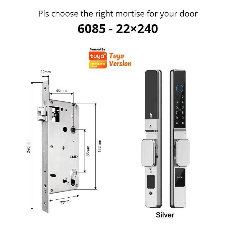 WiFi Smart Sliding Door Lock IP66, Fingerprint, Card, Code - P12 Hub Europe