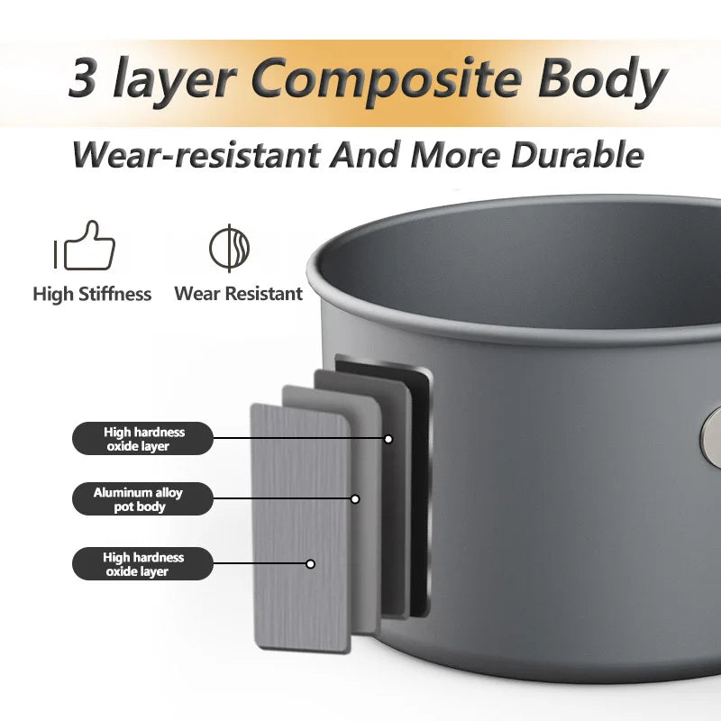 Naturehike Camping Cookware Outdoor Cooking Ultralight Aluminum Pot Kettle Tablewear Set Cool Camping Gear Kitchen Accessories