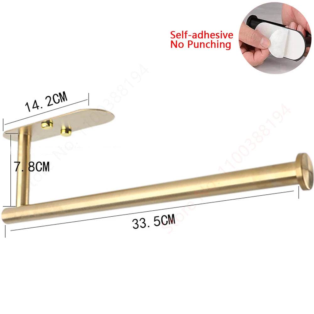 Adhesive Toilet Roll Paper Holder Organizer Wall Mount Storage Stand Kitchen Bathroom No Drill Tissue Towel Dispenser Stainless - P12 Hub Europe