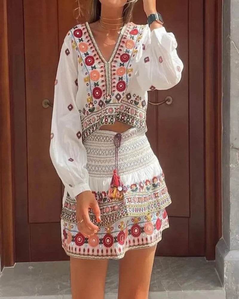 Ethnic Embroidered Top Skirt Set - P12 Hub Europe
