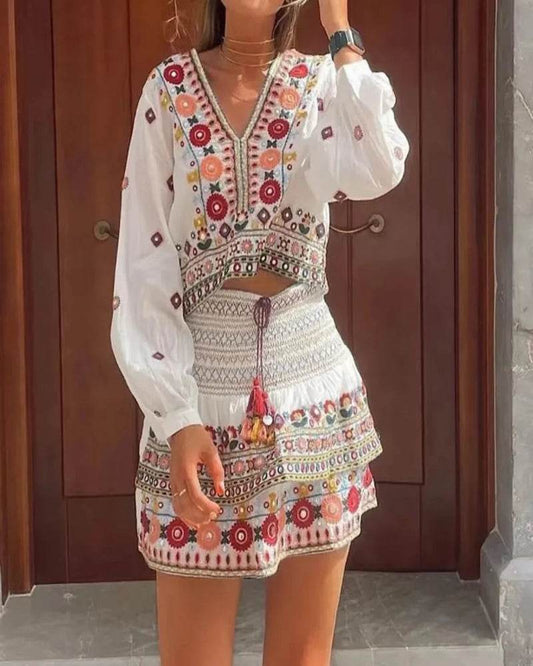 Ethnic Embroidered Top Skirt Set - P12 Hub Europe