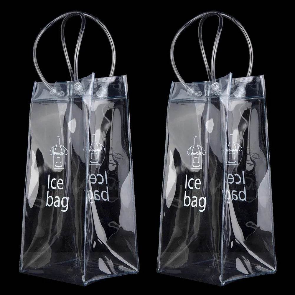 Ice Wine Bags PVC Anti-leakage Ice Bag Transparent Refrigerated Champagne Red Wine Bottle Whisky Eco-friendly Portable Ice Bags - P12 Hub Europe