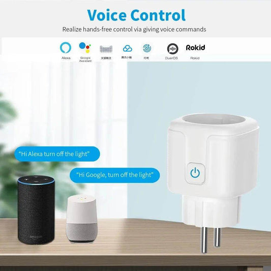 Smart Plug EU Tuya WiFi 20A | Power Monitor, Alexa, Google - P12 Hub Europe