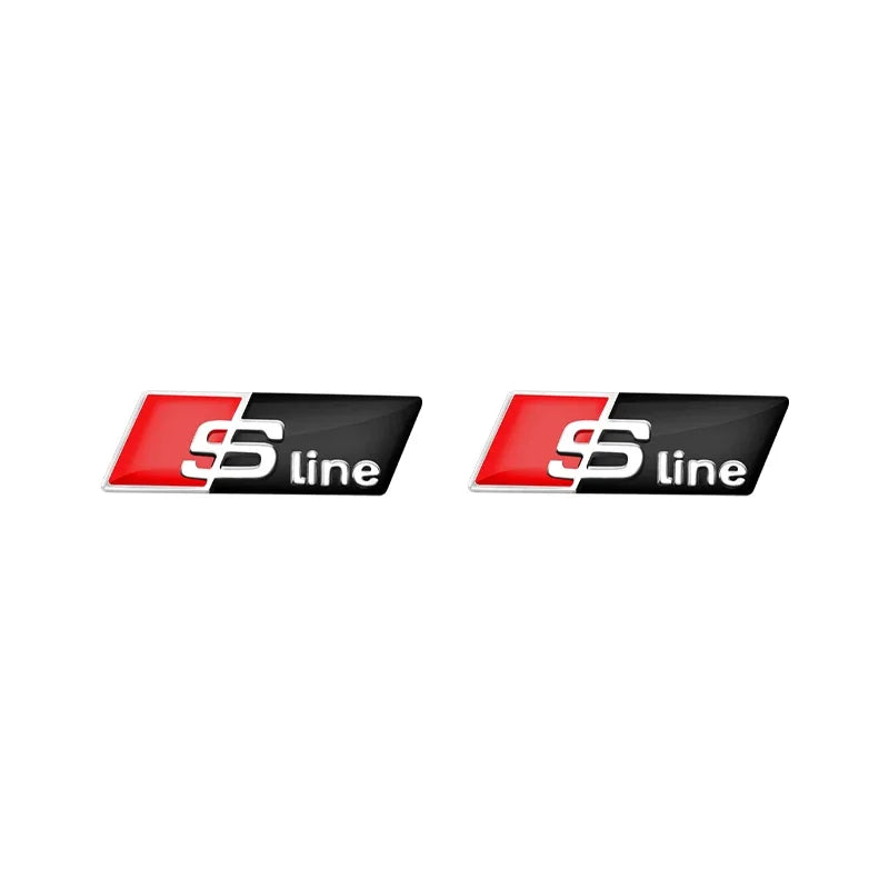 2/5/10pcs 3D Aluminium Alloy Steering Wheel Badge Emblem 3D Steering Wheel Sticker Car Sticker For Audi Sline RS Car Accessories