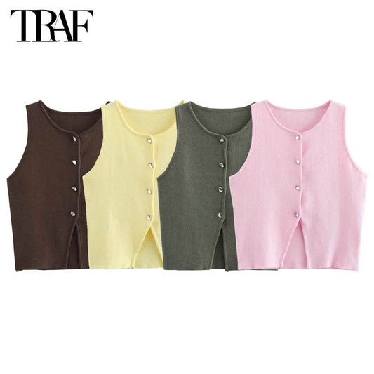 Women Cropped Knit Vest - P12 Hub Europe