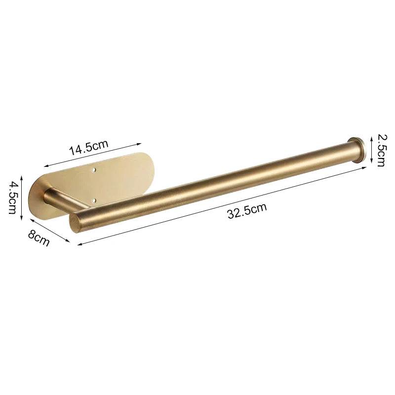 Self Adhesive Toilet Paper Towel Holder Punch-free Roll Paper Holder Kitchen Hook Storage Holder Stainless Steel Wall Mount - P12 Hub Europe