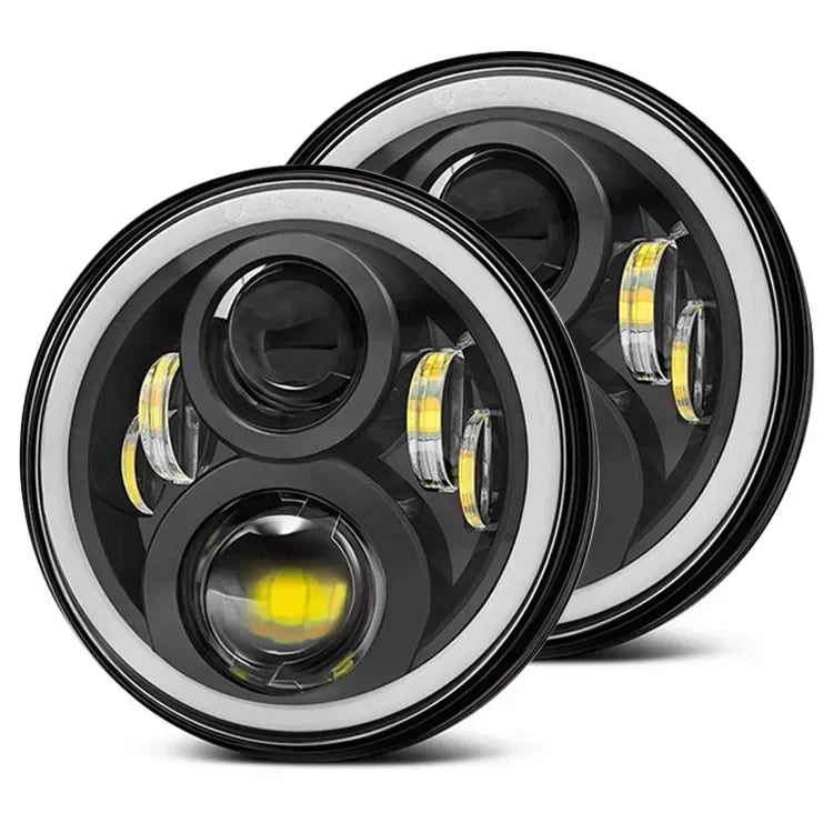 2pcs Universal 7 Inch Led Car Motorcycle Headlight DRL H4 Headlamp For Harley BMW Yamha Honda 7" Headlight