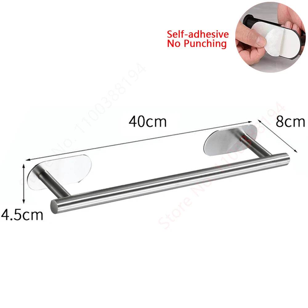 Adhesive Toilet Roll Paper Holder Organizer Wall Mount Storage Stand Kitchen Bathroom No Drill Tissue Towel Dispenser Stainless - P12 Hub Europe