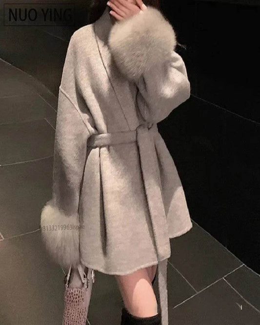 Loose Striped Wool Coat - P12 Hub Europe