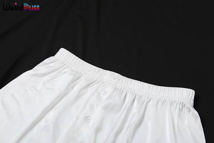 Silky Elegant Ruffle Shorts Set - P12 Hub Europe