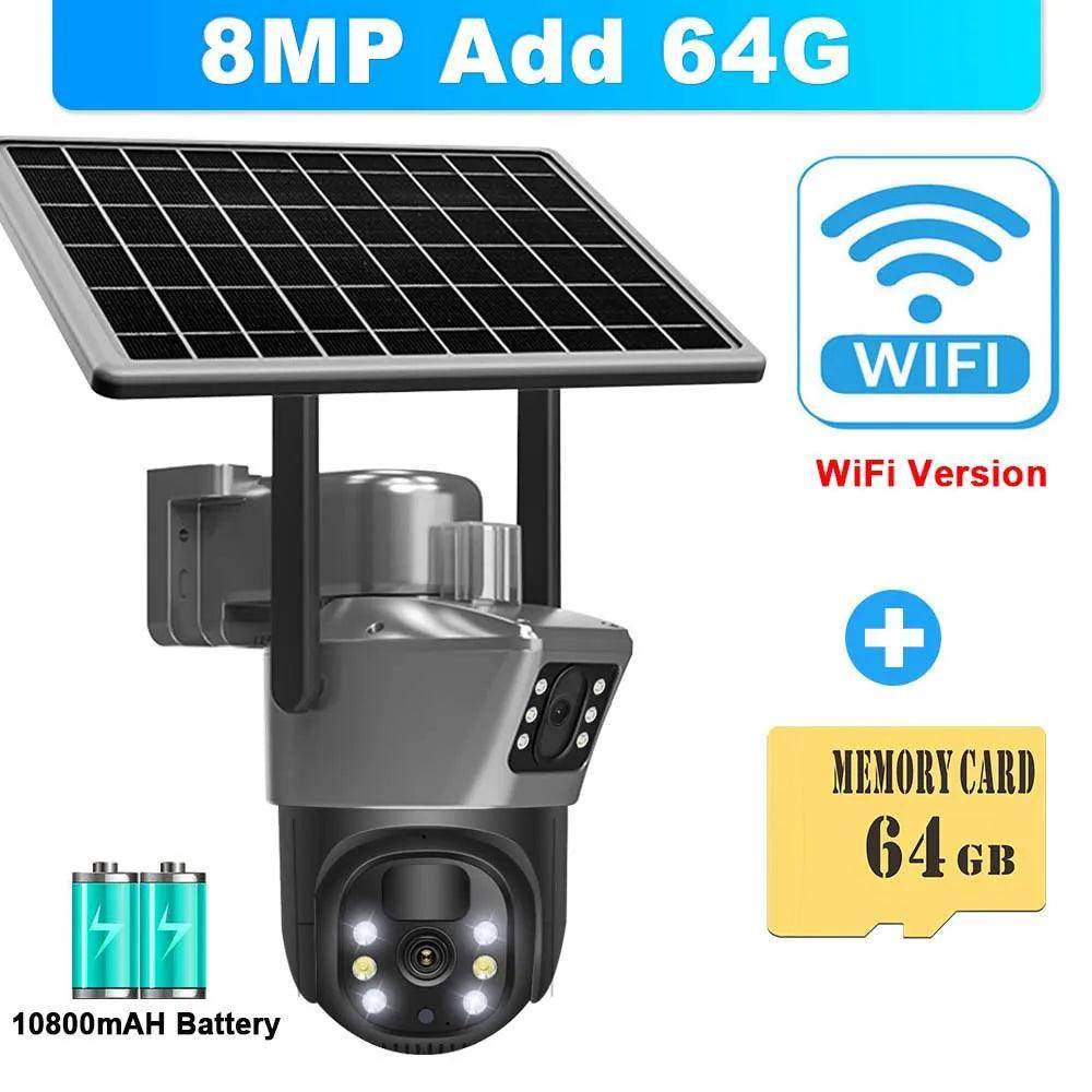 Outdoor PTZ Camera 4K Solar 8MP, Dual Lens, AI Track - P12 Hub Europe
