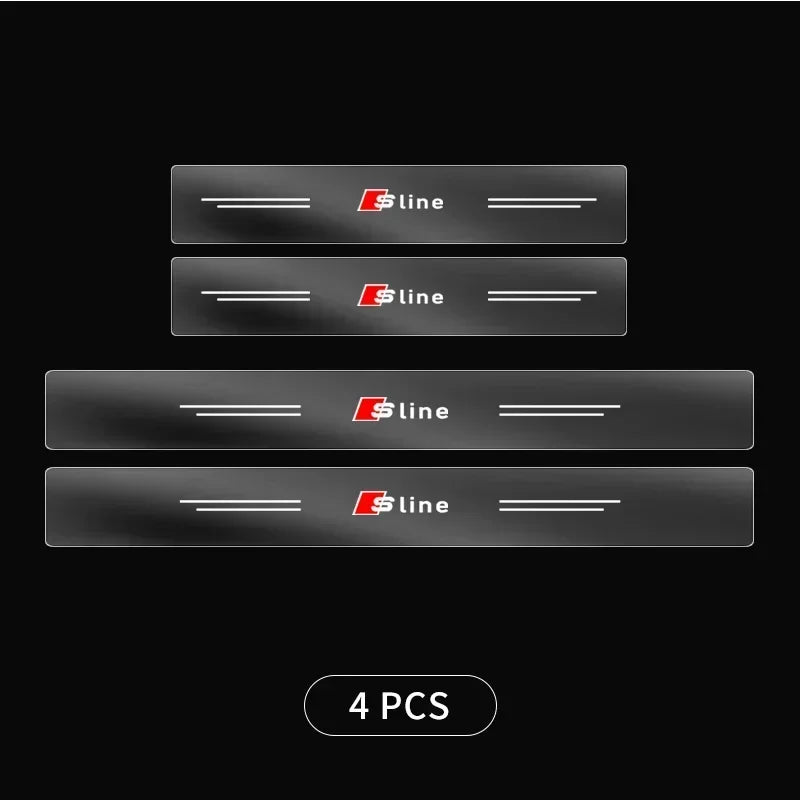 4pcs Car Threshold Sticker Scratch Resistant Transparent Film Protector For Audi S Q5 A4 B9 B7 A1 A5 Q3 Q7 A6 C6 C7 A4L A3 Sline