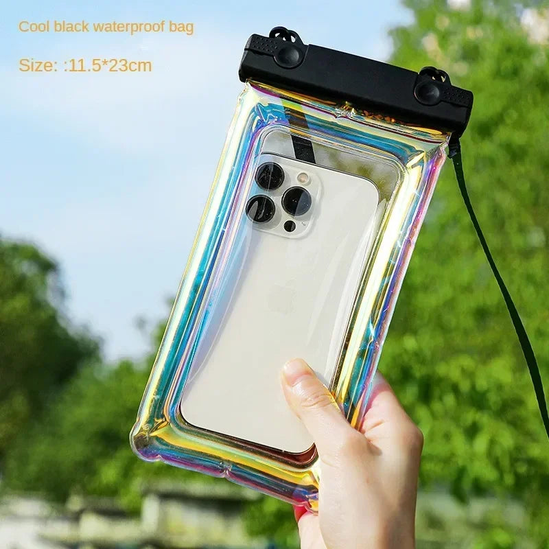 1/5PCS Mobile Phone Waterproof Bag With Touch Screen, Swimming Specific Water Park, Drifting Laser Phone Storage Bag, Phone Case