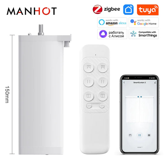 Smart life Tuya Zigbee Electric Curtain Motor automatic Intelligent Support Voice Control Tools Alexa Google Assistant 15cm size