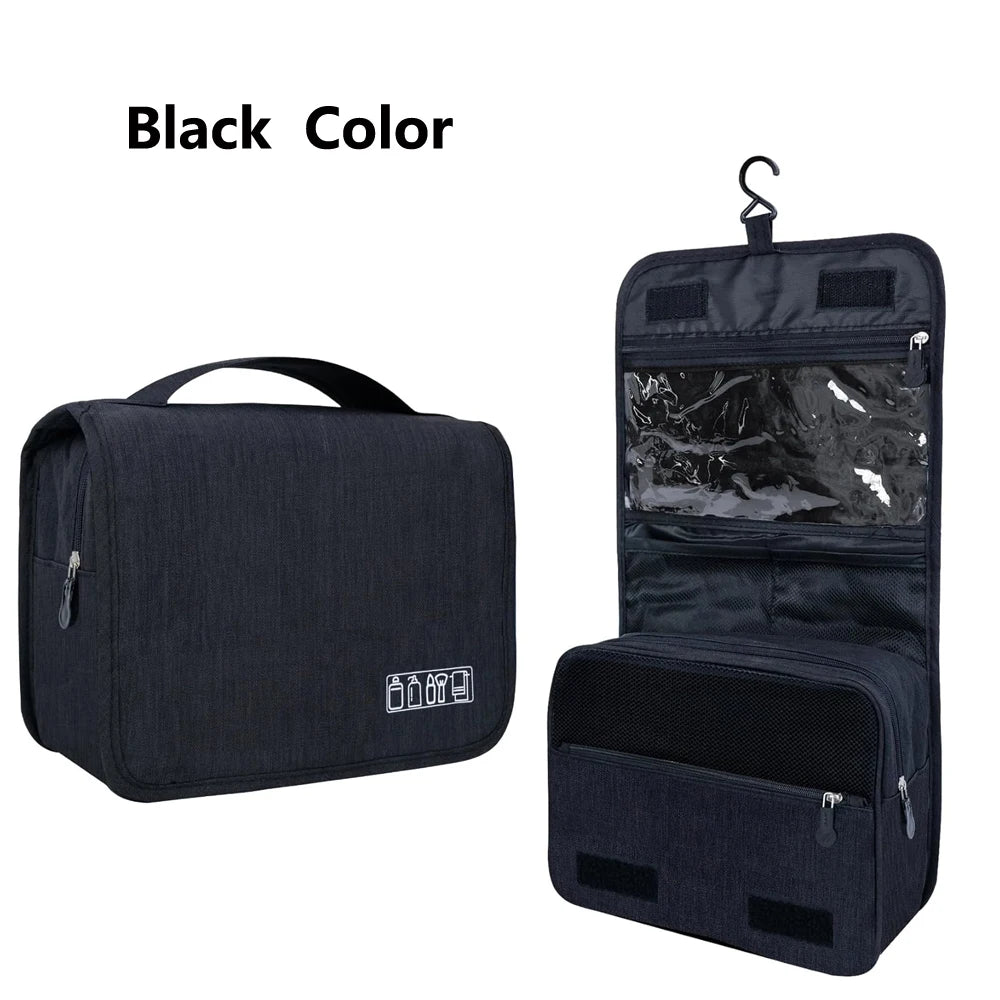 Portable Travel Cosmetic Bag Large Capacity  Waterproof Toiletry Bag  with Hanging Hook for Men and Women Bathroom Storage Bag