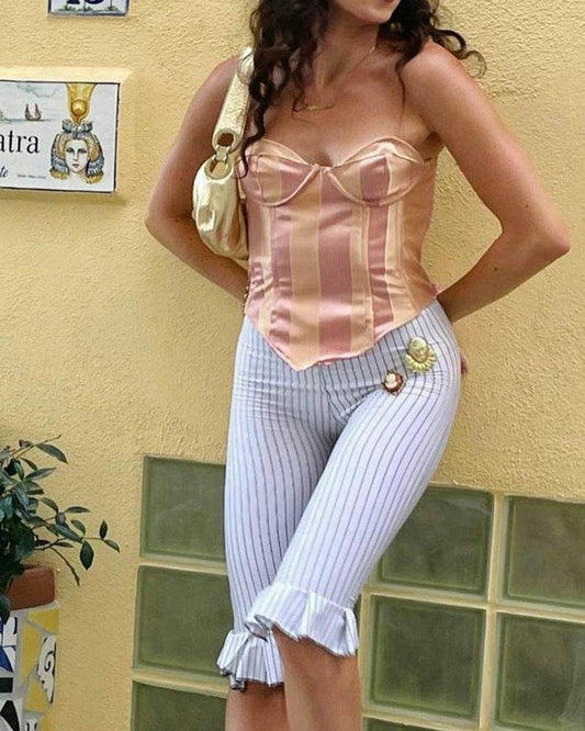 Women's Ruffle Capri Pants - P12 Hub Europe