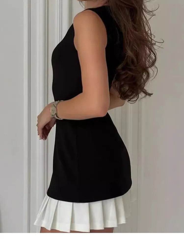 Sassy O-Neck Mini Dress - Slim Fit, High Waist & Versatile - P12 Hub Europe