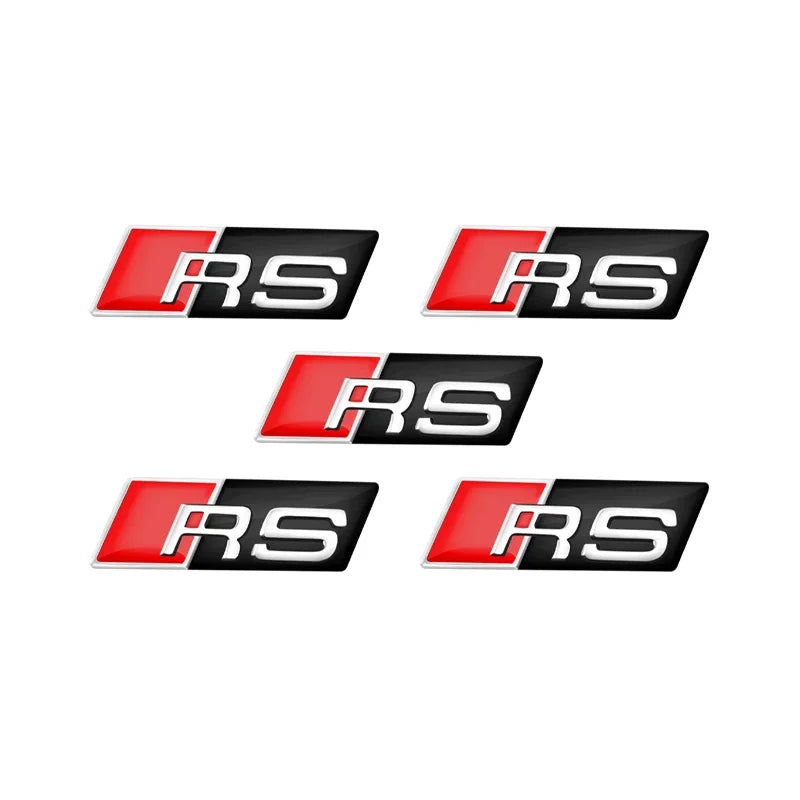 2/5/10pcs 3D Aluminium Alloy Steering Wheel Badge Emblem 3D Steering Wheel Sticker Car Sticker For Audi Sline RS Car Accessories