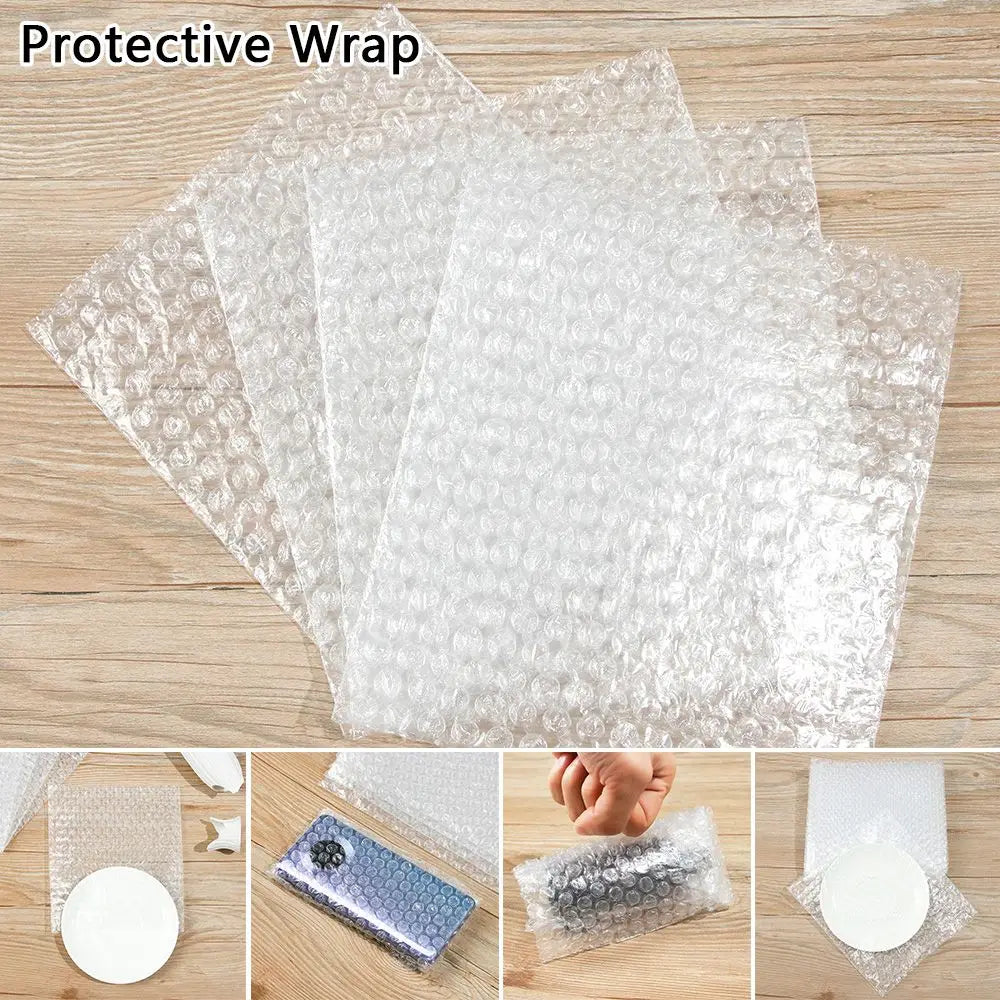 50pcs PE Clear Cushioning Covers Envelope Shockproof Package White Bubble Bag Protective Wrap Foam Packing Bags