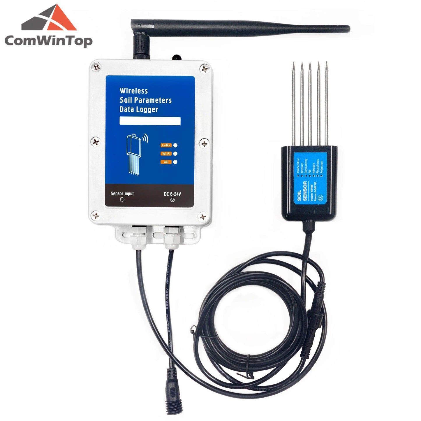 7-in-1 Soil Sensor | WiFi/4G, Moisture, Temp, EC, pH, NPK, Data Logger - P12 Hub Europe
