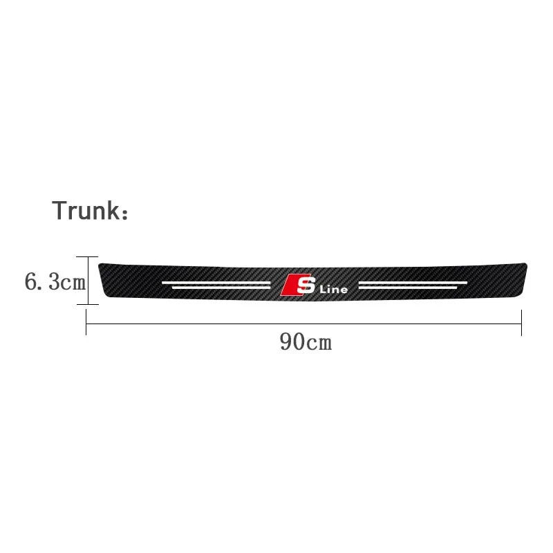 1/4/5Pcs Car Door Sill Scuff Plate Decor Carbon Fiber Stickers For Audi Sline A3 A1 A4 B8 B7 A6 C7 A5 A7 A8 B9 B6 C6 Q2 Q3 Q5 Q7