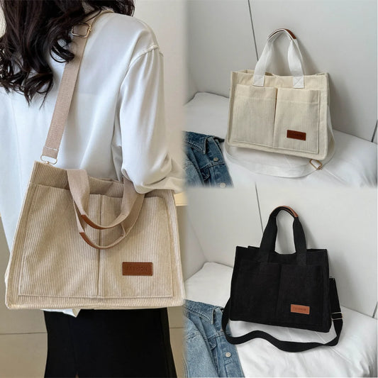 Ladies' handbag, large capacity new fashionable canvas shoulder bag, crossbody bag, commuting bag  zwq