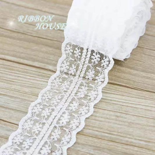 (5 yards/roll) 45mm White lace fabric Webbing Decoration Lovely gift packing Material - P12 Hub Europe