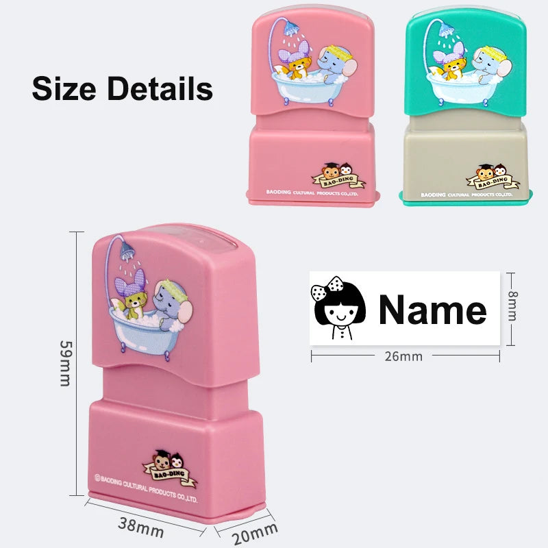 Customized Name Stamp Paints Personal Student Child Engraved Waterproof Non-fading Kindergarten Cartoon Clothing Name Seal