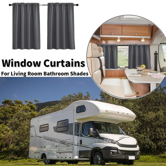 2PCS Car Curtains Privacy Window Curtains Side Window Sunshades Thermal Interior Accessories For Camper Caravans Motorhome