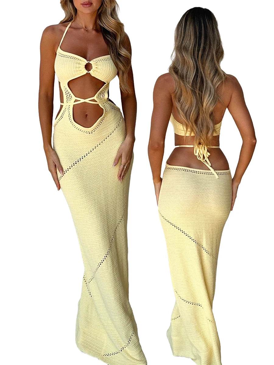 Sleeveless Knit Dress - Halter & Front Cutout - P12 Hub Europe