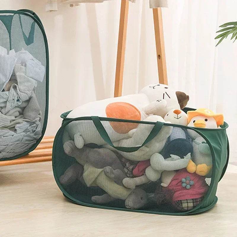 Durable Collapsible Mesh Laundry Hamper - P12 Hub Europe