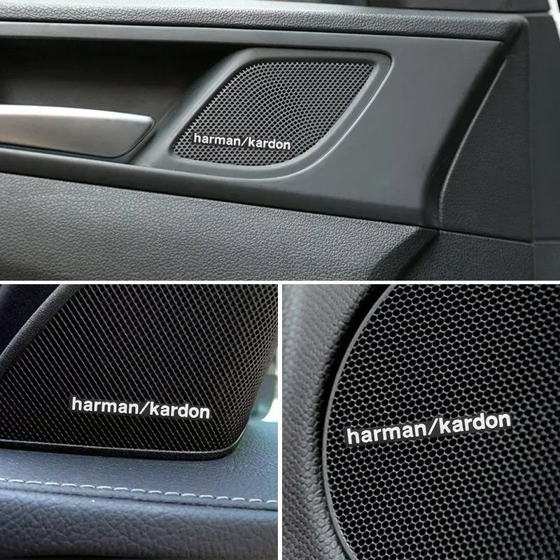 4pcs/8pcs high-quality Metal harman/kardon car Hi-Fi Speaker audio Speaker Badge stereo Emblem sticker Auto styling accessories