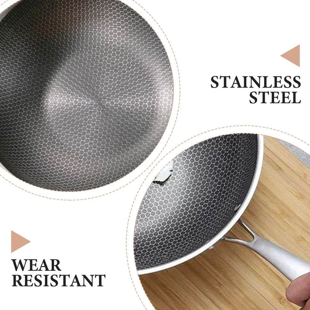 Stainless Steel Wok Griddle No-stick Pan for Stoves Frying Restaurant Cookware Accessories Kitchen - P12 Hub Europe