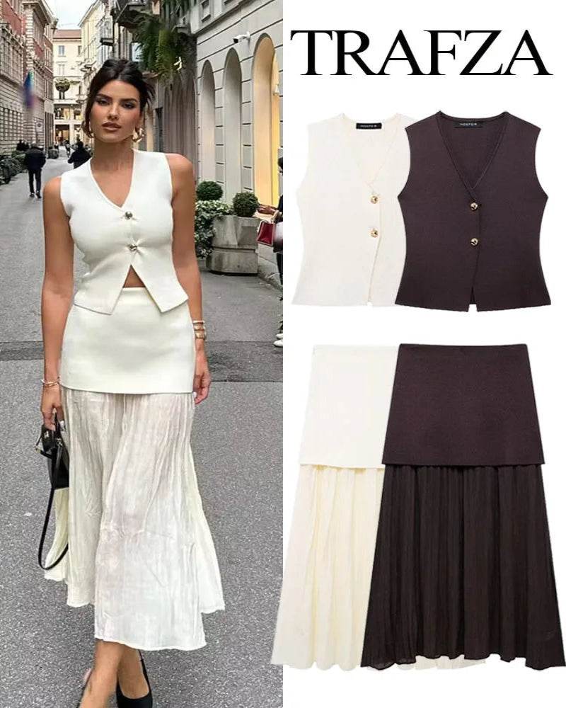 Knitted Vest Skirt Set - P12 Hub Europe
