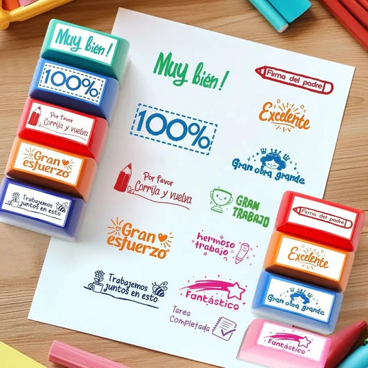 Creative Plastic Encouragement Stamps Colorful Grade Stamps Homework Prizes Student