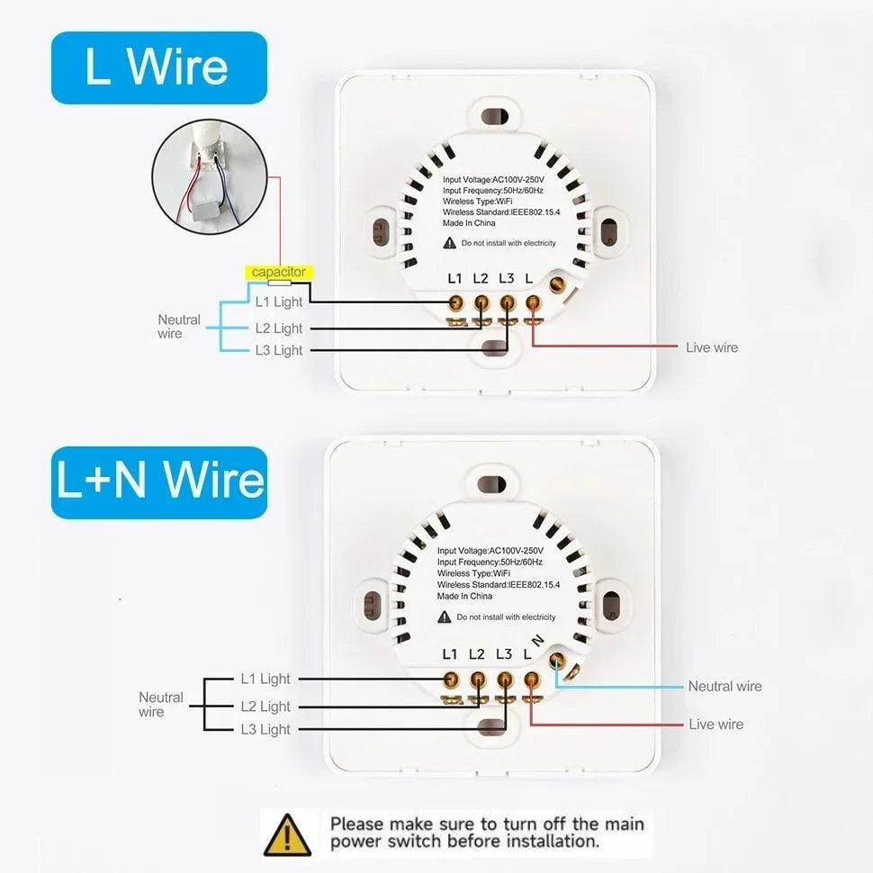 WiFi Smart Switch Temp Time 1-3 Gang - P12 Hub Europe