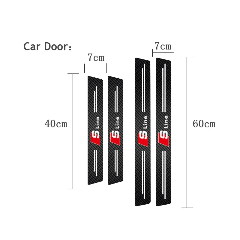 1/4/5Pcs Car Door Sill Scuff Plate Decor Carbon Fiber Stickers For Audi Sline A3 A1 A4 B8 B7 A6 C7 A5 A7 A8 B9 B6 C6 Q2 Q3 Q5 Q7