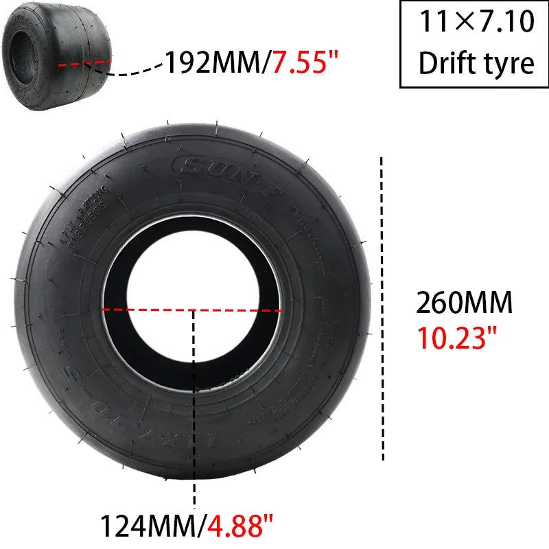 LYNNCHI Motorcycle 10x4.50-5 11x7.10-5 11x6.0-5 5 Inch Rubber Outer Tires Vacuum Tire For Go Kart ATV UTV Buggy Karting Parts