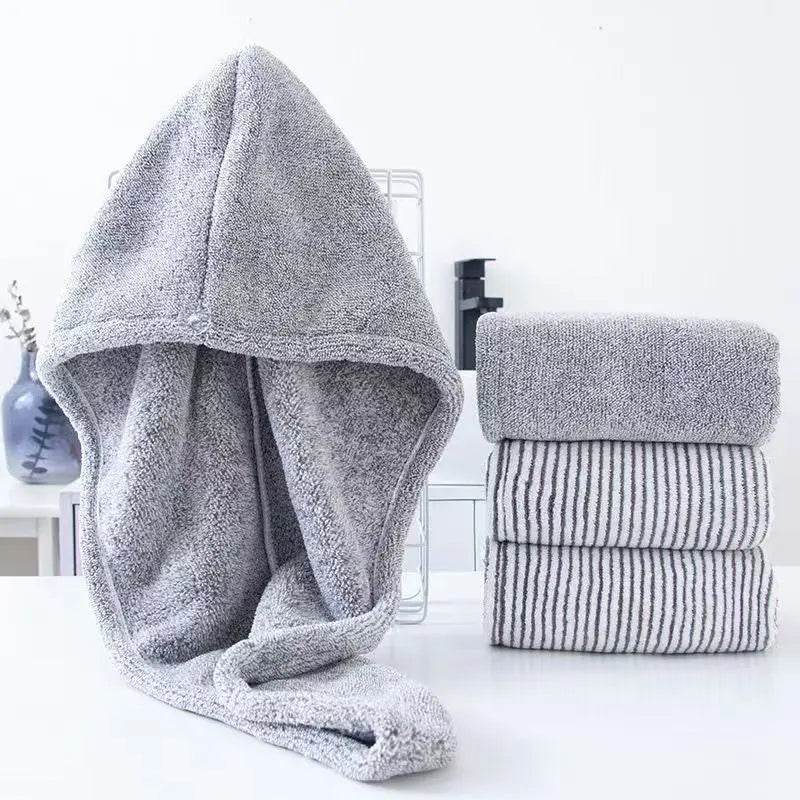 Wholesale of New Gray Bamboo Charcoal Dry Hair Caps, Soft Water Absorbing Shower Caps,home and Daily Dry Hair Towels - P12 Hub Europe